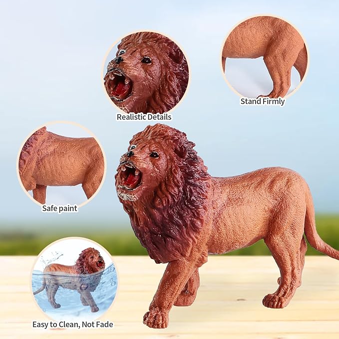 31 Pcs Safari Animals Figures Including 24 Realistic Jungle Playset Toys Zoo Animals for Toddlers 3+ Years Old Ideal Gift for Boys and Girls