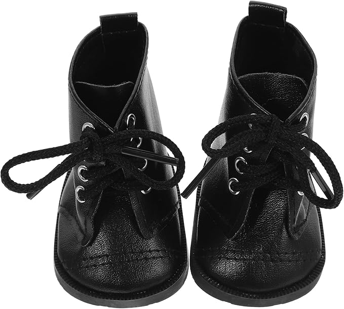 Vaguelly Doll Boots High Top Boots Dolls Shoes Doll Snow Miniature Clothing Accessory Mini Shoes Model 18-inch Black