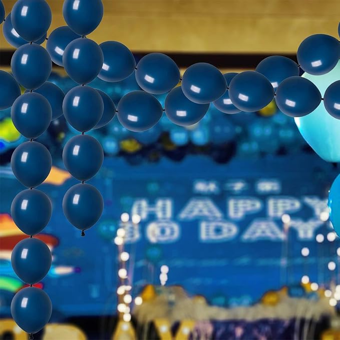 ADIDO EVA Link Balloons Navy Blue 10 Inch Latex Quick Linkale Balloon 80 Pcs for Birthday, Halloween, Christmas, Party Festival Decorations