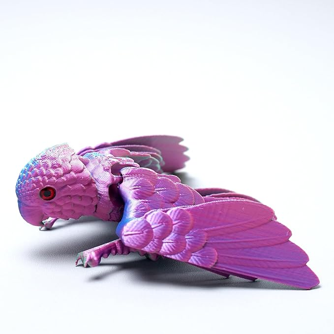 3D Printed Flexible Parrot Model,Bird with Wing,Movable Joints,Home Office Decor,Interesting Toys for Autism/ADHD,Festival Gifts toco,Fidget Toys, Executive Desk Animals Toy (Colorful 4)