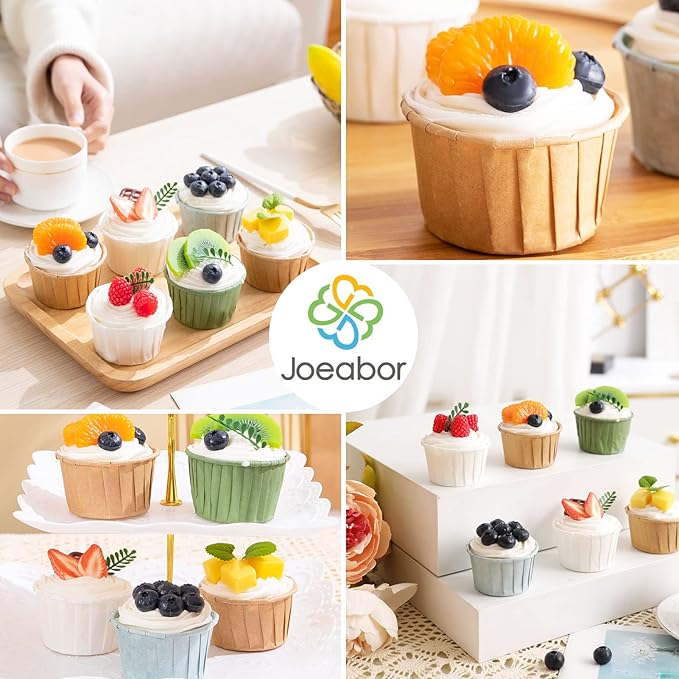 Fake Cupcakes, Artificial Cupcakes for Display, Realistic Fake Food Faux Cake Décor, Artificial Food for Display, Fake Desserts Pastries for Decoration 6 Pack