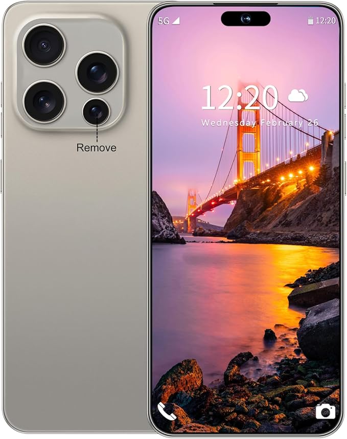 Huness I16PROMAX 16+1TB Smartphone Unlocked Cell Phone,6.99" HD Screen Unlocked Phones,Battery 7000mAh Android 14,Face ID/Fingerprint Button unlock/Photos/5G/Dual SIM/GPS (Grey, 16+1TB)