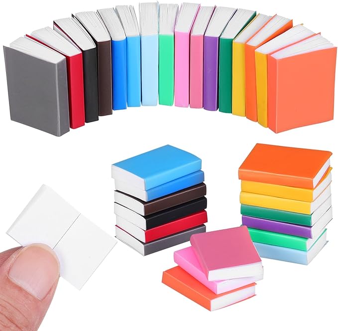 Miniature Dollhouse Books 32Pcs Colorful Tiny Mixed Color Mini Books 1 12 Scale Small Doll Accessories for Dollhouse Decoration and Craft