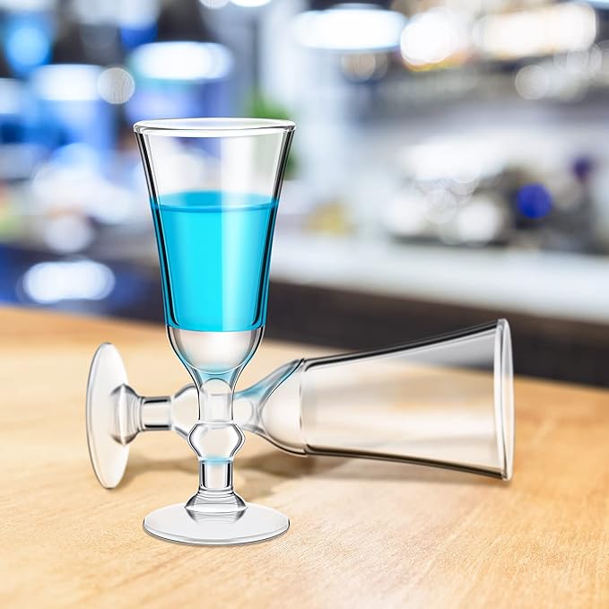 Meanplan 1 oz Shot Glasses with Stem Cordial Mini Wine Cups Limoncello Port Glasses Clear Heavy Base Fancy Shot Small Goblet Cups for Vodka, Cocktail, Liquor for Kitchen Dining(12 Pcs)