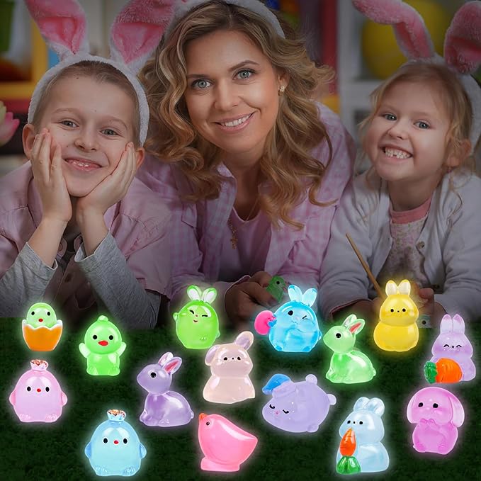 120 Pcs 4th of July Luminous Mini Resin Ducks 3 Colors Patriotic Tiny Ducks Figures to Hide Miniature Figures in The Dark for Independence Day Memorial Day Party Gifts Decorations