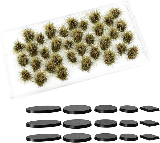 Evemodel Miniature Vegetation Bush Shrub Tufts Artificial Grass with Bases War Game Railroad Scenery (A)
