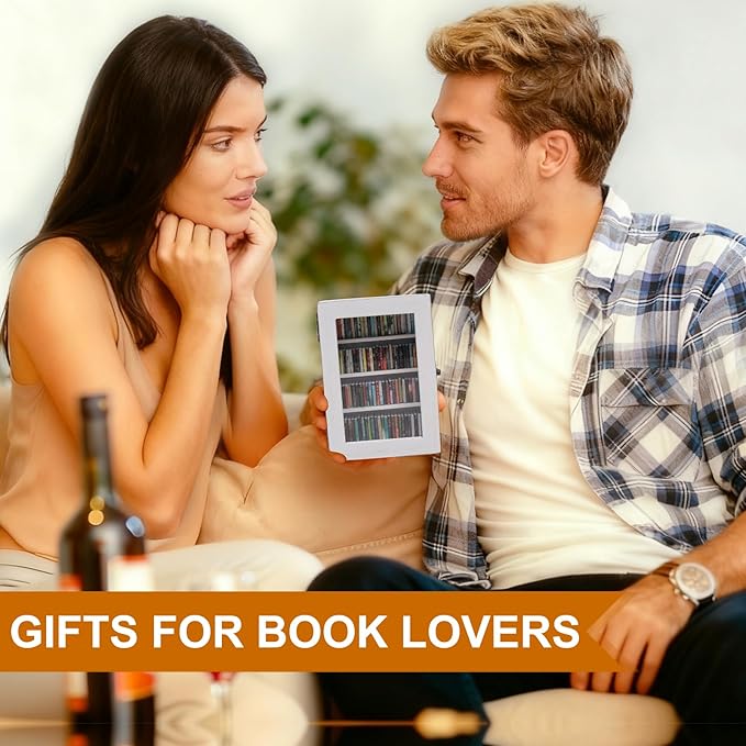Anxiety Bookshelf Ornament With 100pcs Miniature Books| Anxiety Miniature Book Library | Small Wooden Pocket Bookshelf for Bookworms | Book Lovers Gift (White)