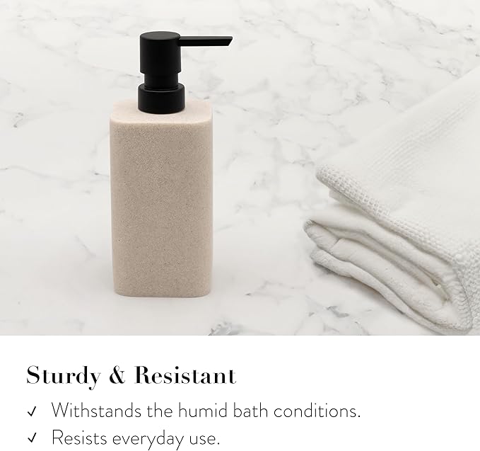 ZCCZ Black Bathroom Accessory Sets, 4 Pieces Bathroom Accessories Complete Set Vanity Countertop Accessory Set Marble Look, Includes Lotion Dispenser Soap Pump, Tumbler, Toothbrush Holder and Tray