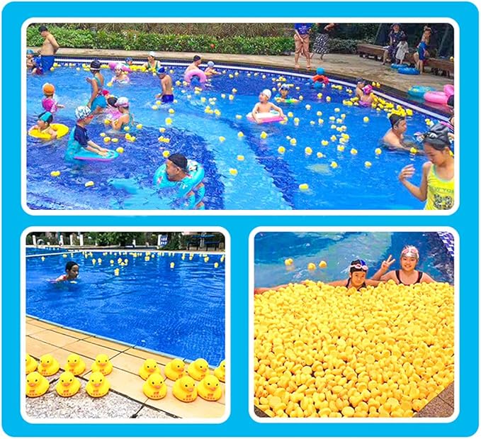 YUERFEILA Kids Bath Duck Toys 50 PCS Mini Rubber Ducks Squeak and Float Duckies Baby Shower Toy Party Decoration for Toddlers Boys Girls (1.6’’)