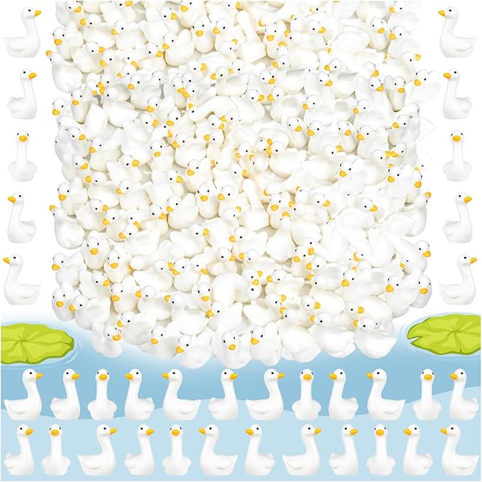 180Pcs Mini Gooses Resin, Tiny Resin Goose DIY Crafts, Lawn Yard Garden Decorfor Dollhouse Fairy Gardens Micro Landscape DIY Crafts