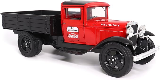 1931 Ford Model AA Pickup Truck Red and Black Go Refreshed - Drink Coca-Cola 1/24 Diecast Model Car by Motor City Classics