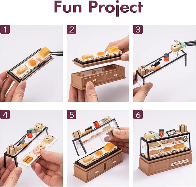 Rolife Plastic House Building Set Toy DIY Miniature Dollhouse Playset with LED for Mini Figures Construction Toys Diorama Kit Gifts for Adults