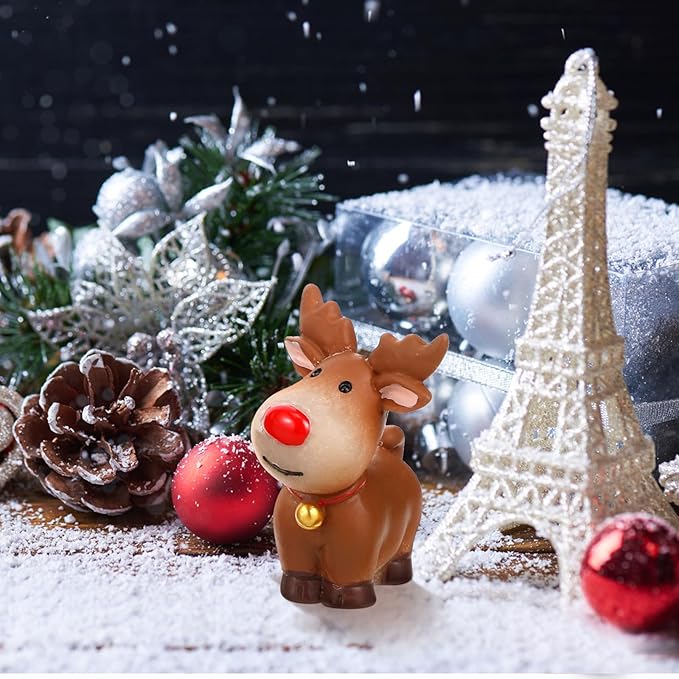 ARTIBETTER 15 Pcs Christmas Decor Christmas Miniature Deer Figurines Holiday Reindeer Figurines Elk Desktop Adornment Mini Deer Decorations Cartoon Crafts
