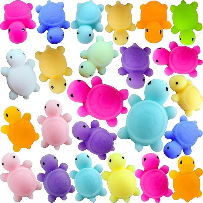 Bulk Squeeze Classroom Students Prize,Goodie Bag Stuffers, Mini Squishy Holiday Rewards Party Favors (30 Turtle)