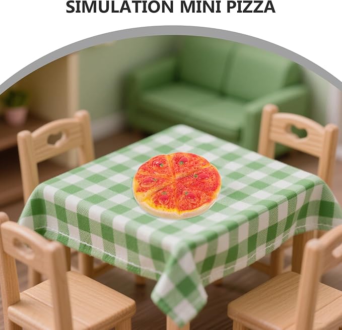 LIOOBO 60pcs Miniature Dollhouse Pizza Model - Realistic Resin Food Pretend Play Mini Pizza Figurines Tiny Fake Food Decor for Party and Festival Display