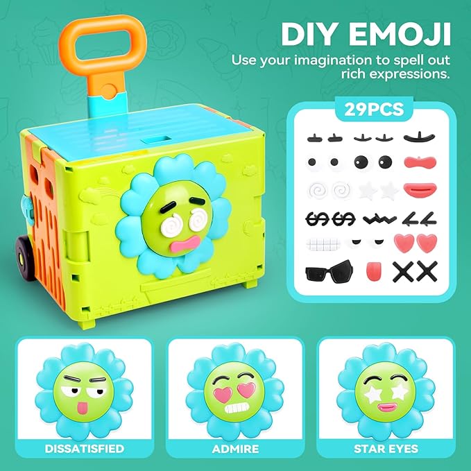 45PCS 3 in 1 Toddler Shopping Cart Trolley Play Set,Kids Grocery Cart-Pretend Play Food Set for Kids Kitchen,Cutting Food ,Preschool Learning Toys, Boys & Girls Birthday Gift for Ages 3+