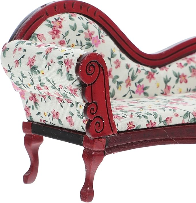 COHEALI Mini Doll House Furniture - 1 12 Scale Vintage European Style Sofa for Dollhouse Decoration and DIY Miniature Scenes