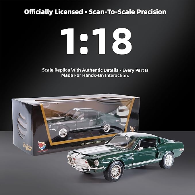 1968 Ford Shelby Cobra GT-500KR 1:18 Scale Diecast Model Premium Alloy Sports Collection Cars with Display Case, for Kids Men and Teens Dad 14+ Year