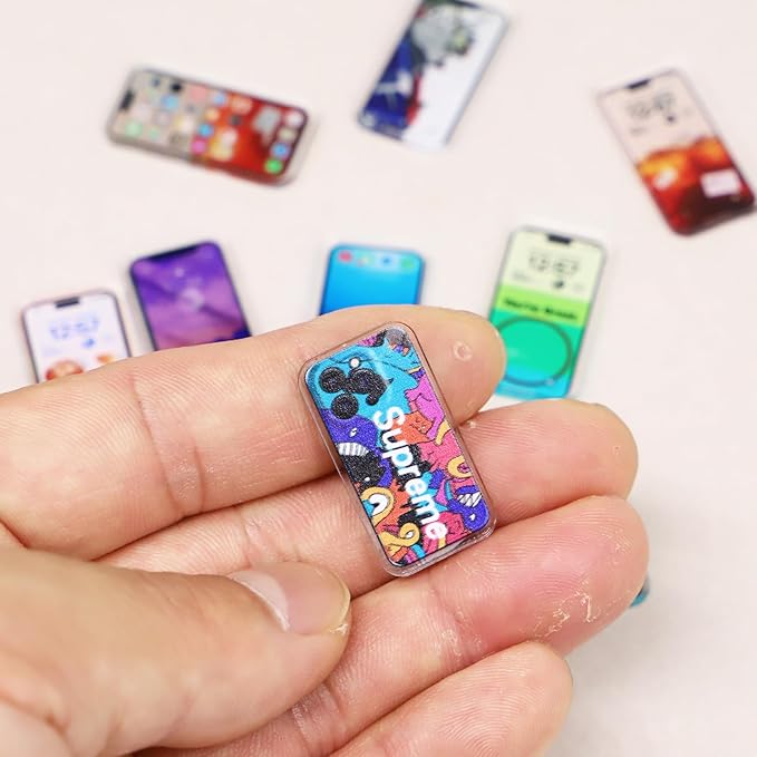 Miniature Mobile Phone, Dollhouse Mini Cell Phone, Miniature Mobile Phones Model, for Dollhouse Miniature Accessory, Fairy Garden, Diorama Decoration