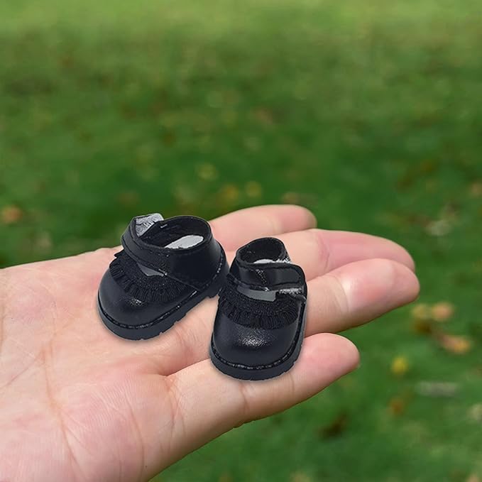 Compatible with Labubu Doll Shoes for 17cm Doll,Shoes Used for Labubu Accessories (HB-Black)