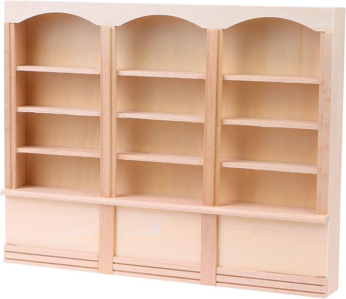 1:12 Scale Dollhouse Miniature Bookcase Display Shelf Locker Exquisite Doll House Furniture Decor Accessories for Mini Book Storage Scene Layout Collection Display for Dollhouse Enthusiasts