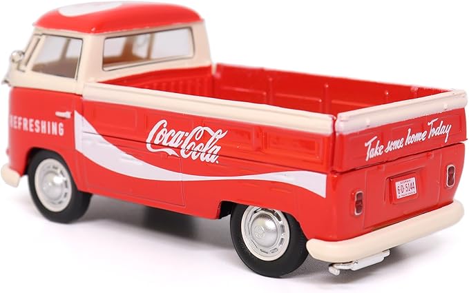 Motor City Classics Coca-Cola Diecast Collectible | 1962 Volkswagen Cargo Van Red-White 1:43 Scale Model 432201 Officially Licensed
