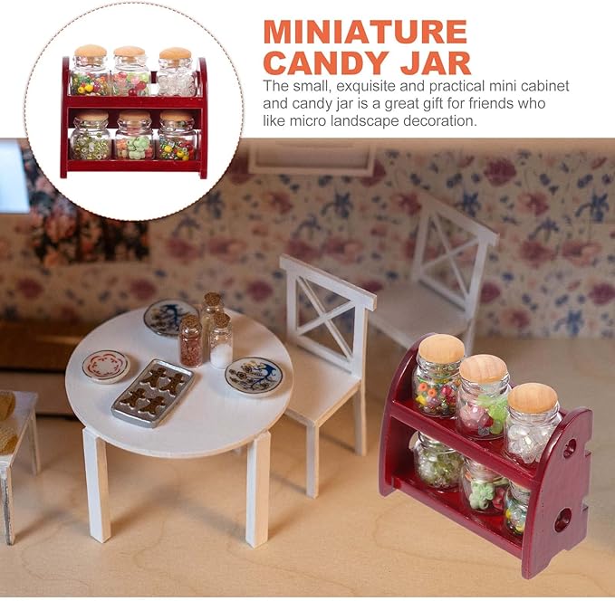 LUOZZY Miniature Dollhouse Food Jar Glass Bottle 1:12 Mini Candy Jar Mini House Decoration Miniature Dollhouse Food Jar