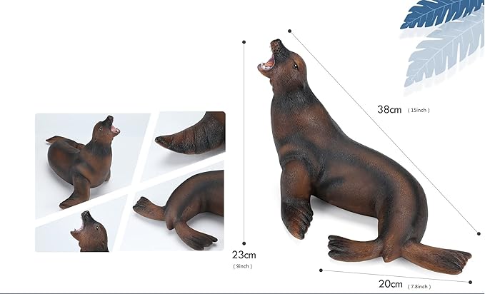 SmilerSmile Simulated Ocean Big Animal, One pc 15Inch Soft Filled Rubber Sea Educational Toys (sea Lions)