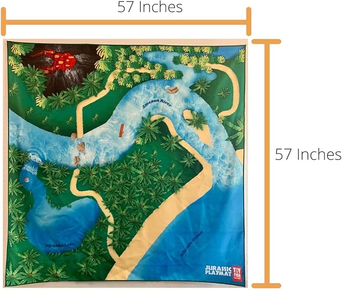Dinosaur Play Mat, Extra Large Dinosaur Mat, Dinosaur Landscape with Volcano, Great for Kids to Create a Dino World with Dinosaur Toys, Educational, Easy to Clean, Foldable, Large Activity Mat