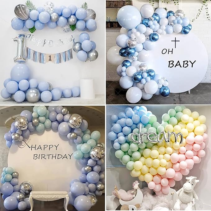 5 inch Pastel Blue Party Balloons, 100 pcs Mini Macaron Blue Latex Balloons for Birthday Wedding Baby Shower Decorations (Pastel Blue)