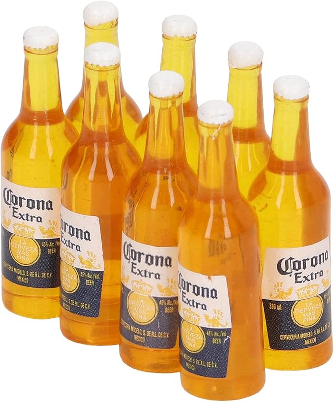 1:12 Scale 8Pcs Miniature Beer Bottles and Beer Cans Mini House Drink Accessories, Mixed Wine Drinks Decoration Beer Glass Model for Fairy Garden Pub Bar Decoration