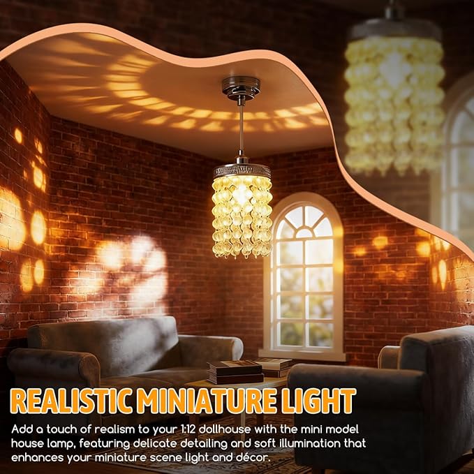 TOYANDONA Dollhouse Lights: Miniature Dollhouse Ceiling Lights - Vintage Hanging Lamp for Doll House Decoration - Simulation Furniture Accessories