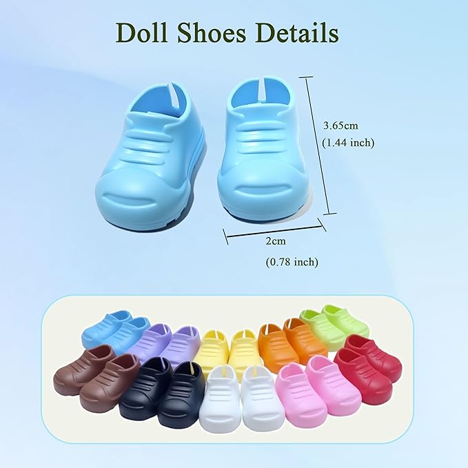 10 Pairs Doll Shoes for 17cm Labubu Doll, Mini Shoes for 6.9 inch Dolls, Doll Accessories Shoes Sitting Standing Series