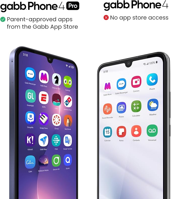 Gabb Phone 4: The Perfect First Phone for Kids - Safe Apps, No Social Media/Internet Browser, GPS Tracking, Parental Controls, Talk & Text, 30 Activation Fee