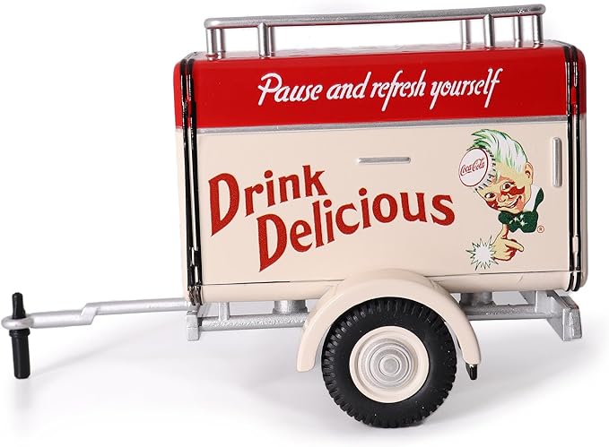 Travel Trailer Cream with Red Top Pause and Refresh Yourself Drink Delicious Coca-Cola 1/24 Diecast Model Car by Motor City Classics