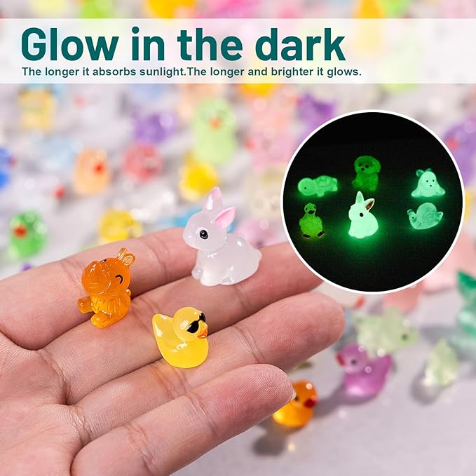 120pcs Tiny Resin Animals Figures to Hide Mini Resin Animals Bulk for Miniature Fairy Garden Accessories Micro Landscape Aquarium Potted Decoration