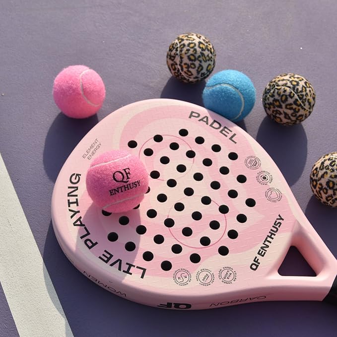 QF ENTHUSY Pink Tennis Balls, 3 Pack Colored Tennis, Suitable for Beginner, Training, Matches & Practice Sessions
