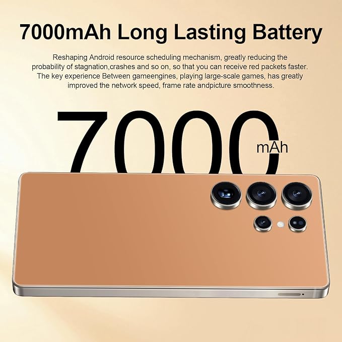 OEJBK I25 Ultra: Powerhouse 16GB/512GB, 2-Day 7000mAh Battery, Huge 6.99" Android 14 Phone w/Built-in Stylus - Your All-in-One Device The Superior Choice (Titanium Orange)