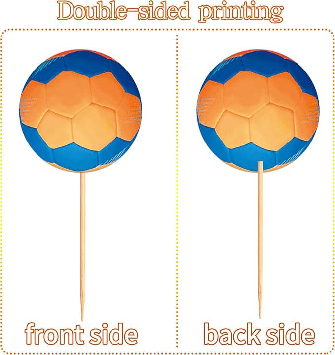 Ercadio 24 Pack Double Sided Handball Cupcake Toppers Sports Handball Cupcake Picks Handball Birthday Cake Decorations Baby Shower Handball Sports Players Theme Birthday Party Cake Decorations
