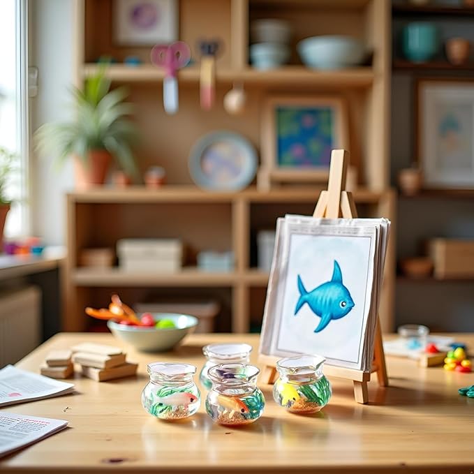 2Pcs Random Miniature Goldfish Bowls – 1:12 Scale Dollhouse Fish Tank Accessories,Realistic Resin Round Aquarium with Goldfish & Grass, Fairy Garden Ornaments, DIY Desktop Craft & Cupcake Topper Decor