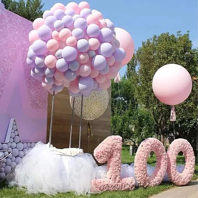 5 inch Pastel Purple Party Balloons, 100 pcs Mini Macaron Purple Latex Balloons for Birthday Wedding Baby Shower Decorations(Pastel Purple)