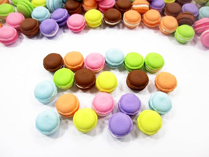 Dollhouse Miniature Food 20 Mixed Macaroons Bakery Art Deco Supply Dollhouse Food - 3608