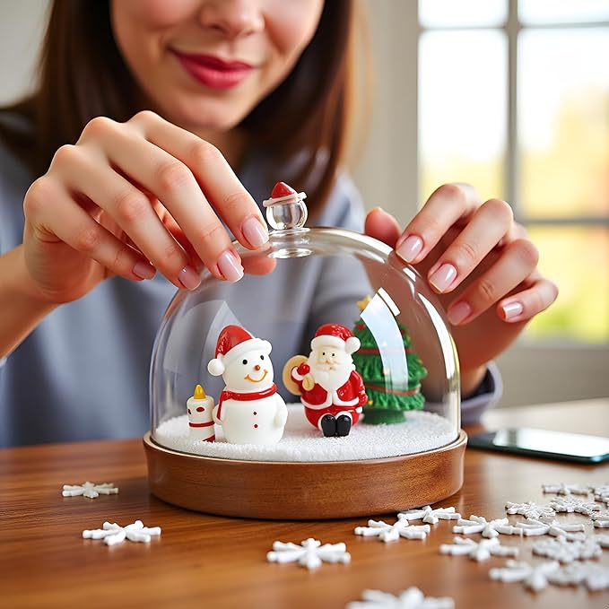 36 Pcs Christmas Miniature Figurines Kits, Mini Resin Santa Claus Christmas Trees Snowman Ornaments Micro Landscape Accessories for DIY Snow Globes Christmas Village Fairy Garden