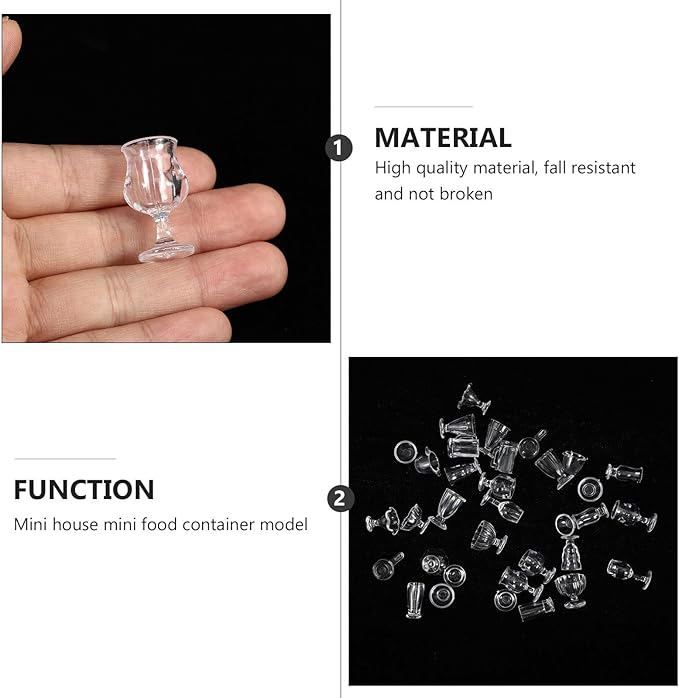 Abaodam 102 Pcs Candy Model Miniature Cups Mini Kitchen Accessories Wine Glasses Ornament ature Wine Cups ature Drinking s Adornment Toy Doll House Beer Mug Key Chain