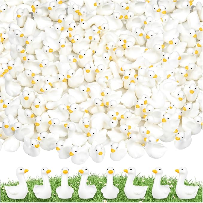 270Pcs Mini Gooses Resin, Tiny Resin Goose DIY Crafts, Lawn Yard Garden Decorfor Dollhouse Fairy Gardens Micro Landscape DIY Crafts