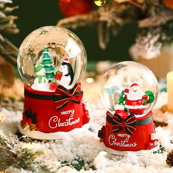 Bbiamsleep 40 Pcs Mini Resin Christmas Figures Miniature Christmas Figurines Xmas Miniature Ornaments Snow Globe Figurines for Fairy Garden Xmas Snow Globes Village Decor