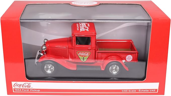 Motor city classics Coca-Cola Diecast Collectible | 1934 Ford Pick-Up 'Refresh Your Guests' | 1:43 Diecast Scale Model 443031 | Officially Licensed Coca-Cola Diecast