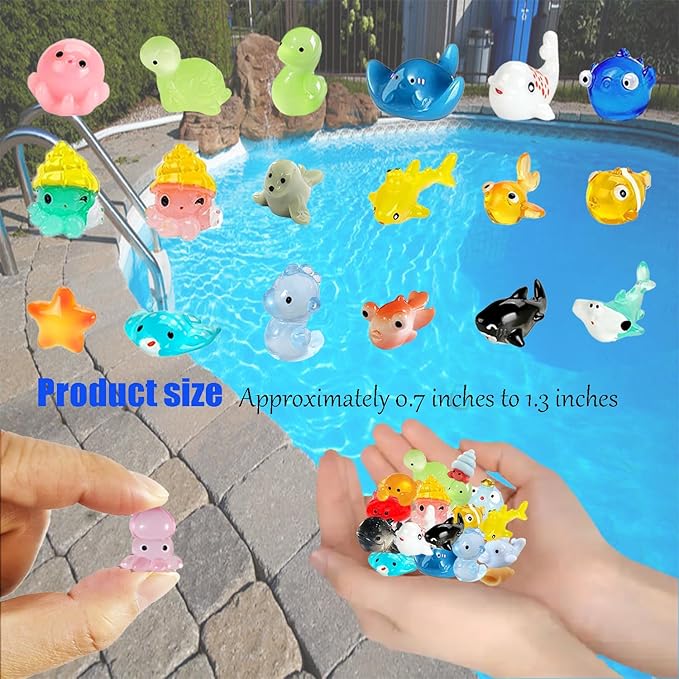 36Pcs Ocean Mini Resin Animals Figures Colorful and Lifelike Tiny Marine Creatures Ornaments for Home Decor and Aquarium Decoration & Collectibles