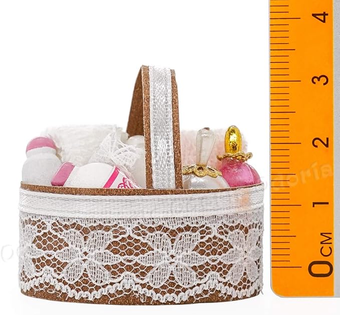 Odoria 1/12 Miniature Basket with Perfume Dollhouse Decoration Accessories