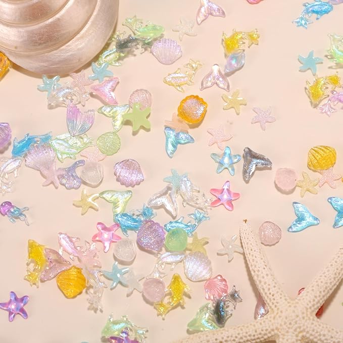 210pcs Mini Ocean Animals, Resin Miniature Marine Animal Figurines Toys Cute Tiny Small Resin Figures Toys Little Sea Creatures for DIY Fish Tank Aquarium Micro Landscape Garden Dollhouse Decor